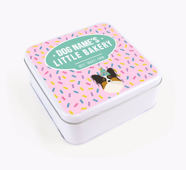 'Little Bakery' Square Treat Tin with {breedFullName} Icon